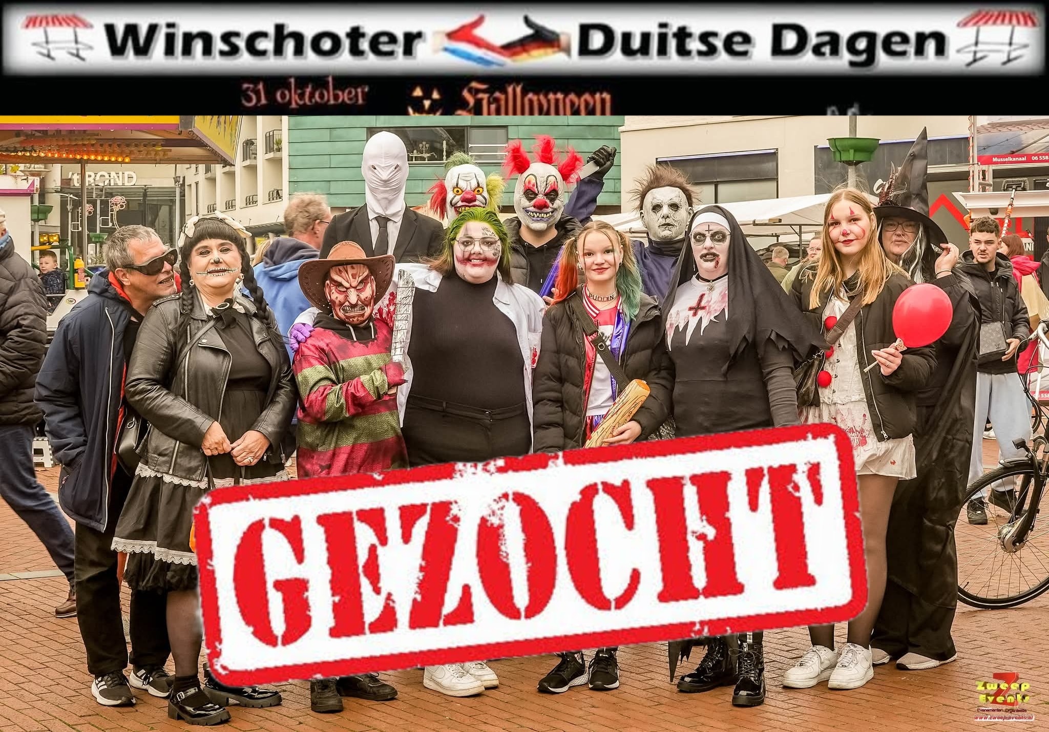 Gezocht! Vrijwilligers / Figuranten voor komende vrijdag 31 oktober in Winschoten 🎃👻
Jaarlijks is er tijdens deze dag in het centrum van Winschoten een braderie met vlomarkt en kermis. Elk jaar komen er vele Duitse bezoekers naar Winschoten aangezien dit voor hun een feestdag is en alles is gesloten. Deze gaan graag met jullie op de foto 😄
Uiteraard zijn er ook vele bezoekers uit eigen land.
Dus! Lijkt het je leuk om mee te doen als figurant? Kom dan komende vrijdag naar het centrum van Winschoten. Tijden van 11.00 tot 17.00 echter is iedereen vrij om te komen wanneer het past. (Of spreek hieronder in de opmerkingen gezamenlijk af)
Dit gebeurt elk jaar op een ludieke manier en met veel humor. Niet om bang te maken maar om de bezoekers te entertainen en uiteraard zelf een leuke dag te beleven