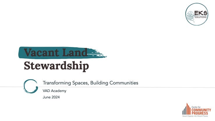 Thanks @community.progress for including me again for this year’s #VADacademy. Always happy to talk about vacant land stewardship! ♻️❤️?