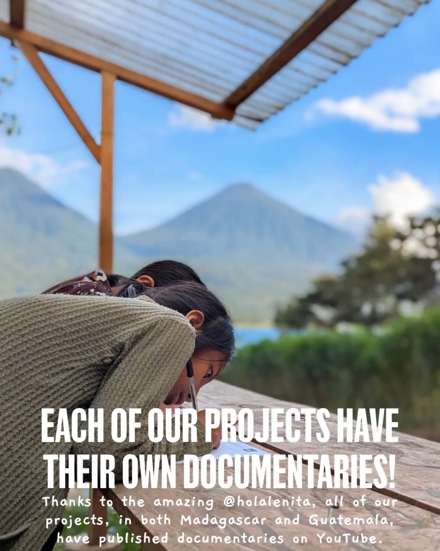 We want to give everybody the opportunity to see directly into our projects - To see the faces of those who benefit, to witness the landscapes that we work in and to understand the reason behind our work.
Thanks to @holalenita we've been able to do just that - She has travelled across the world with us - Filming documentaries on all of our individual projects.
She's an amazing filmmaker, and we've been lucky to have her working with us. If you ever need documentaries to be made, hit her up ✌️
#madagascar #guatemala #youtube #documentary #nonprofit #education