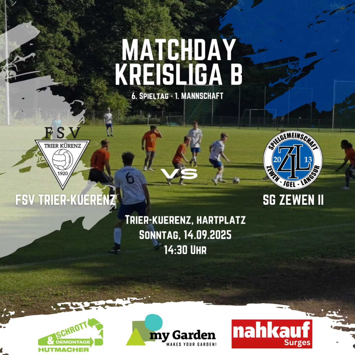 ?6-Punkte-Spiel?
Am kommenden Wochenende steht das brisante Duell mit der Reserve der @sg_zil an. Als direkte Tabellennachbarn trennen beide Teams lediglich zwei Zähler – ein echter Showdown! Der Ausgang der Partie könnte wichtig für die nächsten Wochen sein und Einfluss auf den weiteren Saisonverlauf haben. Ein Spiel voller Kampf, Wille und Emtionen ist vorprogrammiert. Anpfiff ist um 14:30Uhr.
Das Spiel unserer 2. Mannschaft wurde abgesagt und wird zeitnah nachgeholt. Weitere Infos folgen!
________
#fsv #fsvkuerenz #trier #petrisberg #zewen #matchday #hartplatz #emotionen #6PunkteSpiel #heimspiel #kampfgeist #leidenschaft #teamSpirit #kreisliga