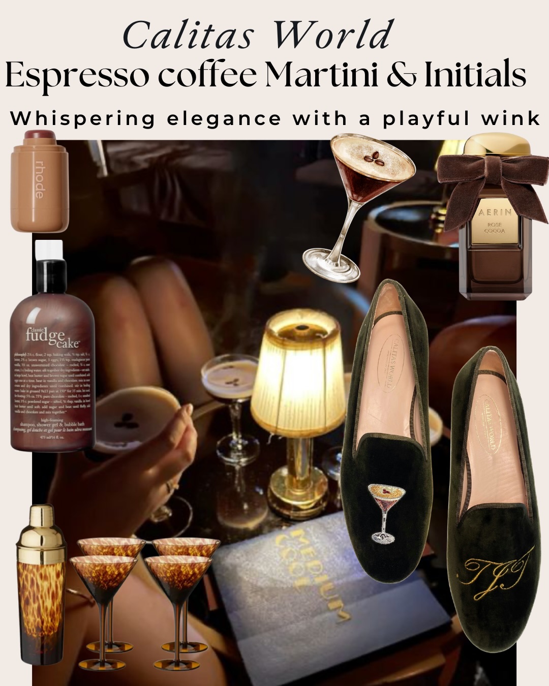 An espresso martini, just before midnight ?☕️
Dark green velvet, soft to the touch ✨
Your initials, embroidered in gold because details matter ??✨?
Our Calitas Coffee Martini loafers are an ode to evening rituals ?☕️ whispered elegance ✨ and that delicious moment between one drink and the next ??♀️??♀️?
Crafted in deep forest green velvet ✨ finished with a delicate espresso martini embroidery ?☕️ and personalized with your initials in gold ??✨ unmistakably yours ??♀️?
They’re not loud ✨
They don’t try too hard ☕️
They simply know ???✨
Slip them on for candlelit dinners ? late conversations ☕️ or mornings that still taste like last night’s espresso ??♀️?✨
Chic personal and just a little bit cheeky ???✨ exactly how we like it ☕️?
