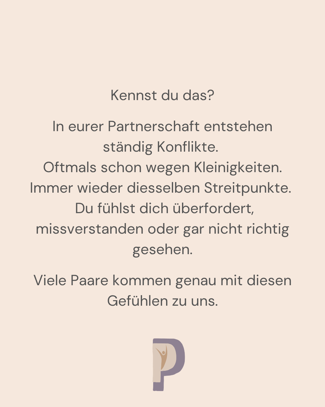Wenn Konflikte die Partnerschaft belasten…
und wie dein Nervensystem Antworten bringt
Kennst du das?
In eurer Partnerschaft entstehen ständig Konflikte.
Oftmals schon wegen Kleinigkeiten. Immer wieder diesselben Streitpunkte.
Du fühlst dich überfordert, missverstanden oder gar nicht richtig gesehen.
Viele Paare kommen genau mit diesen Gefühlen zu uns.
Oft zeigt sich:
Konflikte entstehen nicht nur durch unterschiedliche Meinungen –
sondern auch, weil unser Nervensystem auf den damit verbundenen Stress reagiert.
Wenn wir innerlich angespannt und emotional stark geladen sind,
kommt es noch viel schneller zu Missverständnissen, Eskalation oder Rückzug.
Unser Nervensystem kann also den Konflikt „anheizen“,
selbst wenn wir das nicht wollen.
Das führt zu einem Teufelskreis:
⟶ Ich fühle mich angegriffen:
mein Nervensystem fährt hoch
⟶ Ich reagiere stärker oder ziehe mich zurück:
mein Partner reagiert ebenfalls gestresst
⟶ Missverständnisse und Konflikte
eskalieren:
beide bleiben im Alarmmodus
Und so verstärkt sich der Stress gegenseitig – bis keiner mehr richtig zuhört.
Wenn wir jedoch lernen, unser Nervensystem zu regulieren,
entstehen wieder Räume für:
✨ Zuhören und Verstehen
✨ Eigene Bedürfnisse wahrnehmen
✨ Konflikte konstruktiv lösen
✨ Nähe und Verbundenheit spüren
In unserer Begleitung schaffen wir genau diesen Rahmen –
für jeden Einzelnen und für die Partnerschaft als Ganzes.
💛 Schritt für Schritt
💛 In einem Tempo, das zu euch passt
Habt ihr auch schon erlebt, dass Stress im Alltag die Verbindung zueinander erschwert?
Teilt eure Gedanken gern in den Kommentaren. 👇
#partnerschaft #beziehung #konflikte #elternsein
#nervensystemregulation #emotionaleregulation #achtsamkeit
#paarberatung #paartherapie #elternberatung #psychologischeberatung #psychotherapie
#koblenz #waldesch #rheinmosel
---
Pädagogische Psychologische Praxis
Psychologische Beratung · Psychotherapie (HPG) · Coaching
für Kinder, Jugendliche, Erwachsene, Paare und Familien
📲 @praxis_pundp
📱 0175 4492317
✉️ kontakt@pundp.org
📍 Im Vogelsang 13 · 56323 Waldesch (bei Koblenz)
🌐 www.pundp.org