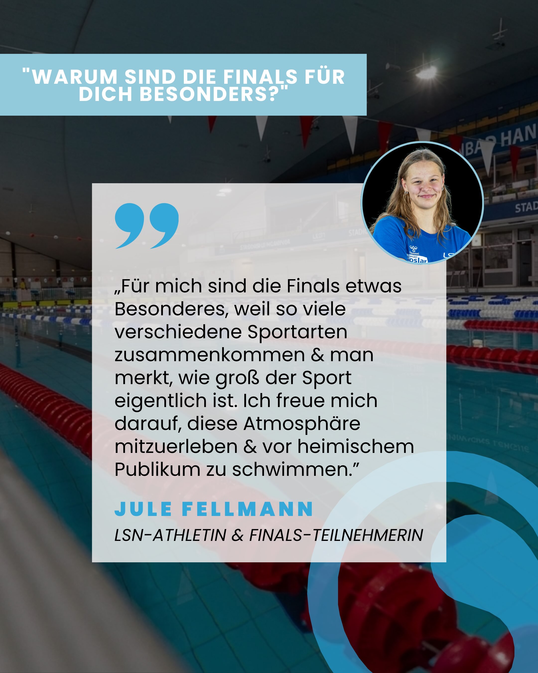 Noch 🔟 Tage bis zu den Finals!!
Warum dieses Event für den Schwimmsport und den Sport in Niedersachsen so besonders ist, sagen euch unsere Stimmen aus dem Verband und aus dem Leistungssport.
👉🏼Swiped nach links und entdeckt, was @die_finals aus verschiedenen Perspektiven ausmacht.
📸 @patrickwallbaum_fotografie | LSN | privat
#lsn #landesschwimmverbandniedersachsen #niedersachen #diefinals #diefinalshannover