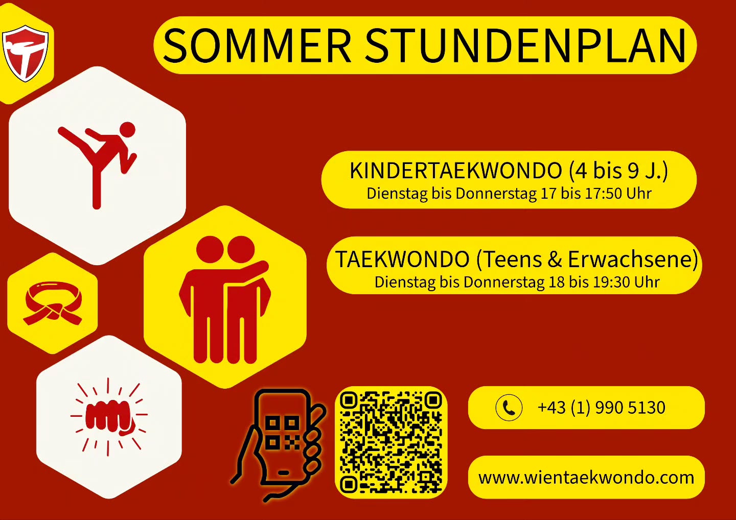 Sommer-Stundenplan. Juli bis September